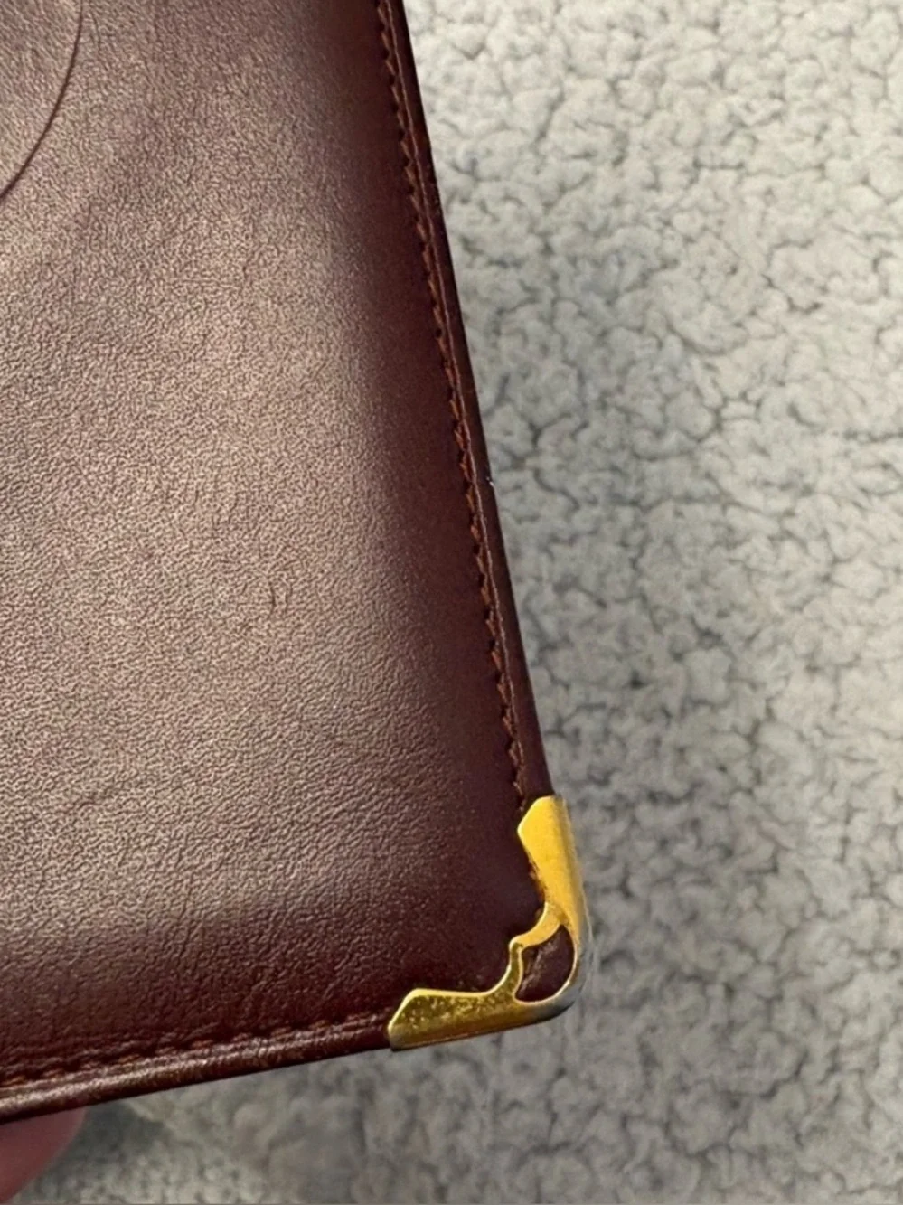 Cartier Paris Burgundy Leather Long Bifold Wallet & Checkbook Holder